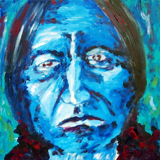 Kerstin Wüstenhöfer-Loges, Malerei, “Red Indian“ , Acryl auf Leinwand,60 cm x 60 cm