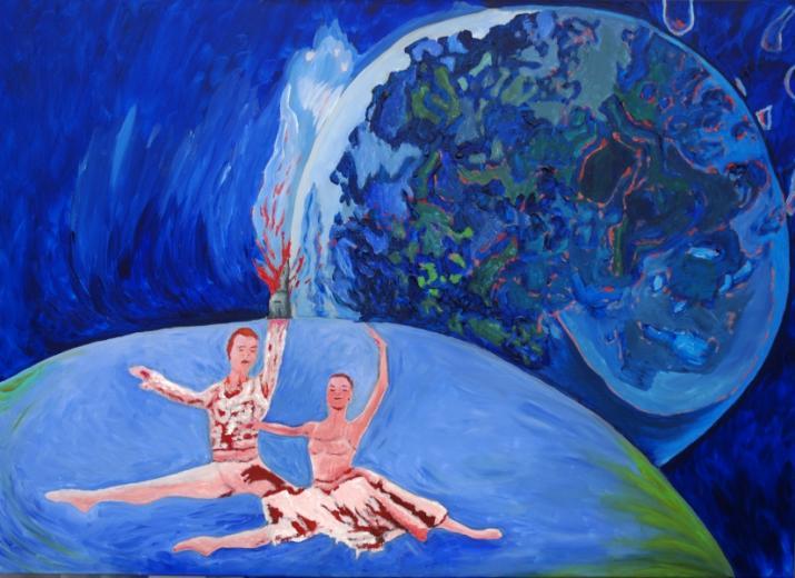 Kerstin Wüstenhöfer-Loges, Malerei, “Better World“ , Acryl auf Leinwand ,100 cm  x 140 cm