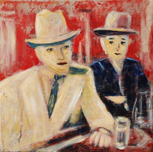 Kerstin Wüstenhöfer-Loges, Malerei, “Bar Tales 2“ , Acryl auf Leinwand,30 cm x 30 cm