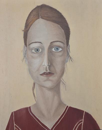 Kerstin Wüstenhöfer-Loges, Malerei, “Melancholie in Rot“ , Öl auf Leinwand,60 cm x 50 cm<br>gerahmt