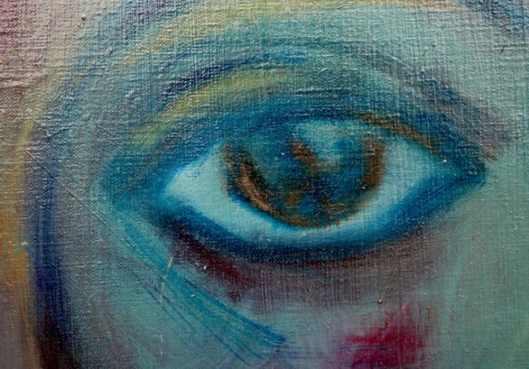 Kerstin Wüstenhöfer-Loges, Malerei, “Blue eye“ , ÖL auf Leinwand,30 cm x 40 cm