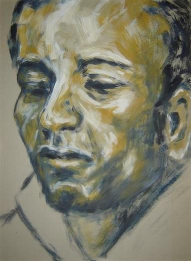 Kerstin Wüstenhöfer-Loges, Malerei, “Portrait J“ , Öl auf Pappe,86 cm x 62 cm