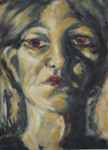 Kerstin Wüstenhöfer-Loges, Malerei, “Portrait OT“ , Öl auf Pappe,86 cm x 62 cm